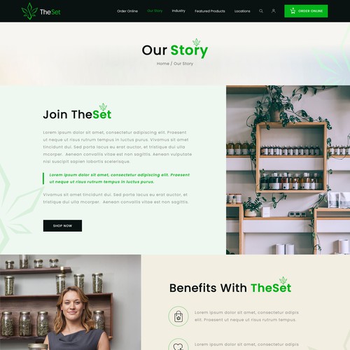 The Set dispensary Website Design Design by CREATIVE PIXXLES