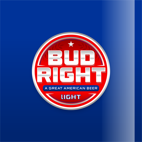 Bud Right.  The great new American Beer for good ol' fashioned American beer drinkers. Design by Voos Studio