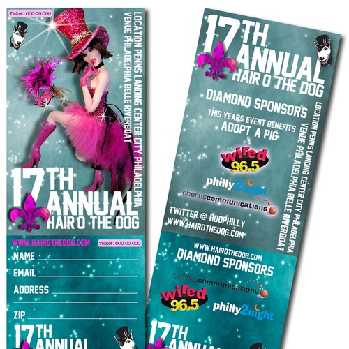 Black Tie Event Ticket Design Design by AngelDesign