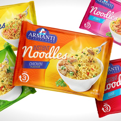 Diseño de New Armanti Instant Noodles de tomdesign.org