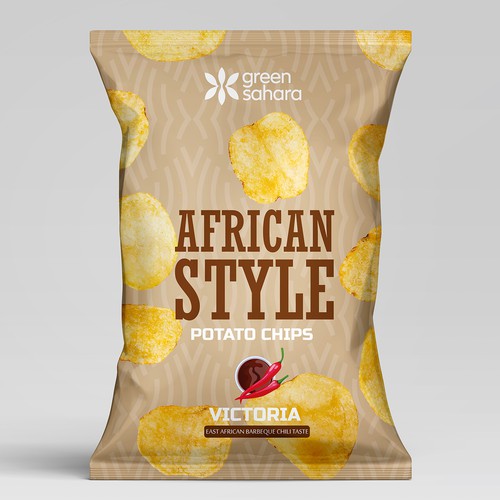Design African style potato chips packaging Design by Noha.Akkad