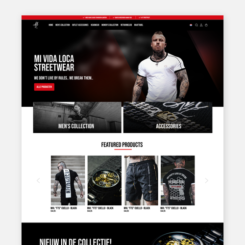 Mi vida loca Streetwear webdesign productpage and homepage Design by alex_0