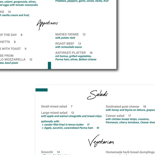 Menú propuesta en el concurso por Naviid