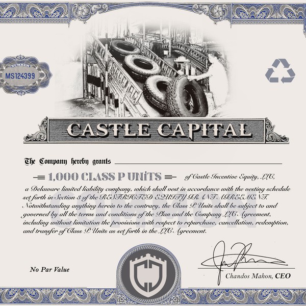 Castle Capital company’s stock certificate