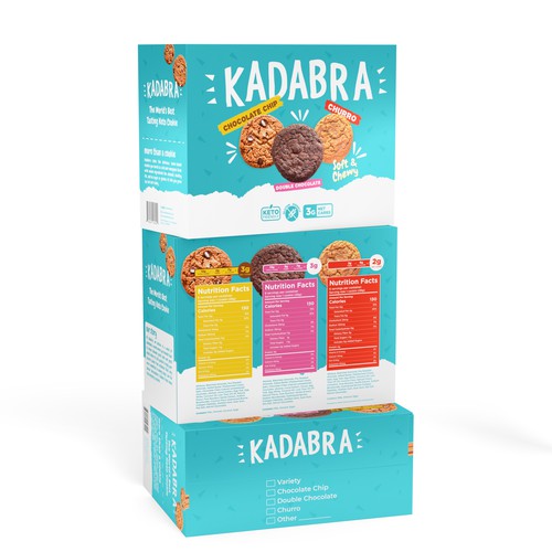 Box design for a fun and magical keto cookie brand Design by CUPEDIUM