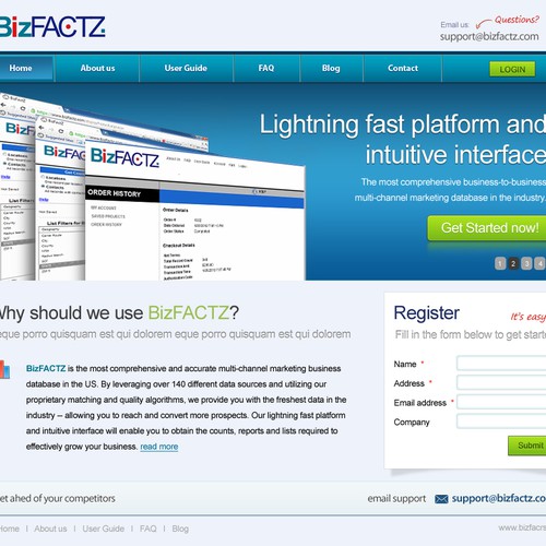 New website design wanted for BizFACTZ デザイン by bearstone