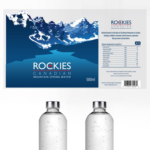 label for new Canadian Mountain Spring Water Design by 1/2 elephant