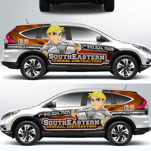 Mobile Construction Billboard Vehicle Wrap Design by ssrihayak