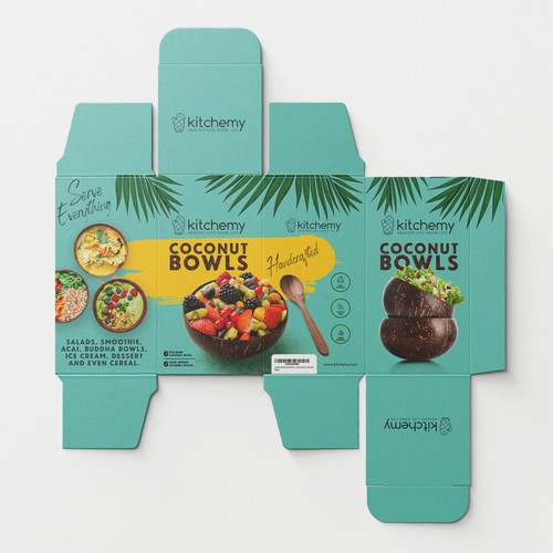 Coconut Bowls - Box Packaging Design Design by Greyphic