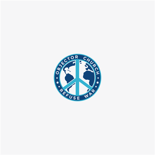 Earth/Peace symbol mashup logo for anti-war themed church | Logo design ...