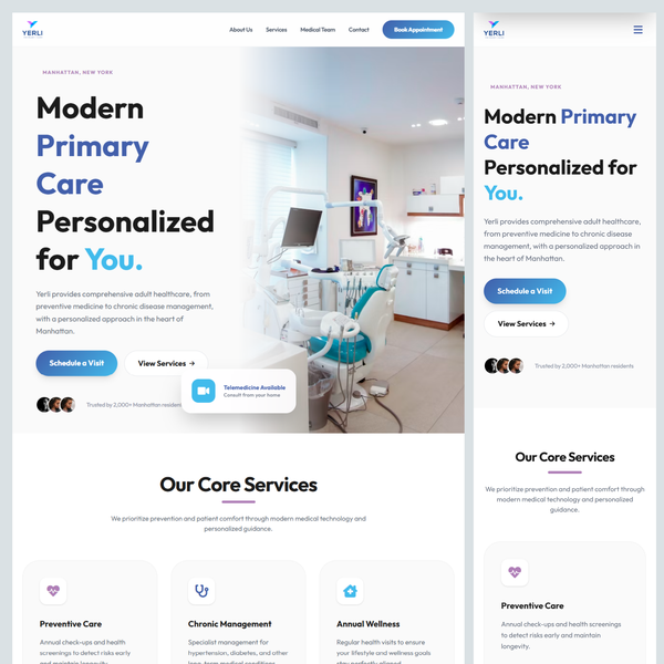 Frontpage design Yerli Clinic