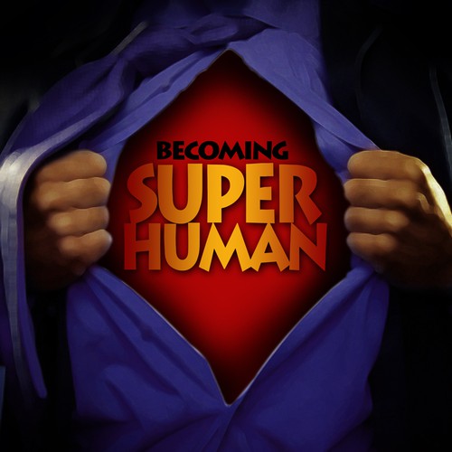 "Becoming Superhuman" Book Cover Diseño de vhinokio