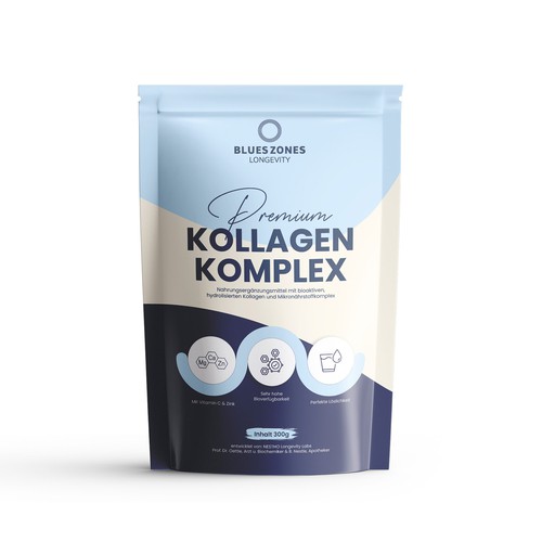Design vincitore del contest "Verpackung für Beutel mit Kollagenpuler"