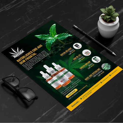 Flyer promotion for local CBD store Réalisé par mahiofficial