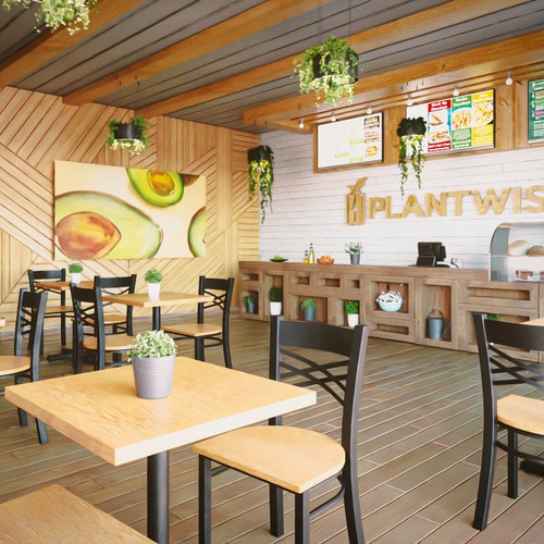 3D Rendering Concept Design for Healthy Restaurant Design by Artifictial