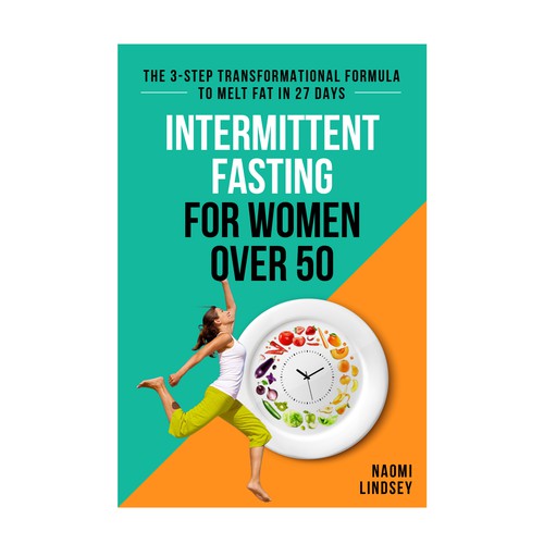 Compelling intermittent fasting book cover design to appeal to women over 50 Design by Shahbail