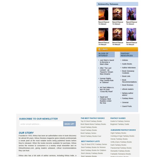 Help Best Fantasy Books with a new website design Réalisé par rosiee007