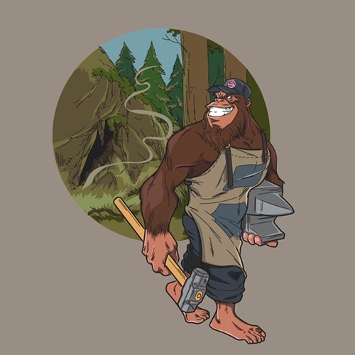 Design We need a Bigfoot mascot who is forging to showcase our brand di Xshand