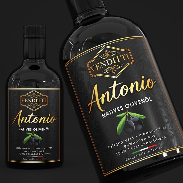 Etikett für hochwertiges Olivenöl