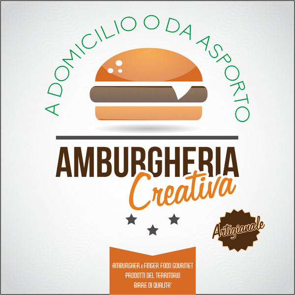 Design by Com.Unica Studio titled "Amburgheria Creativa"
