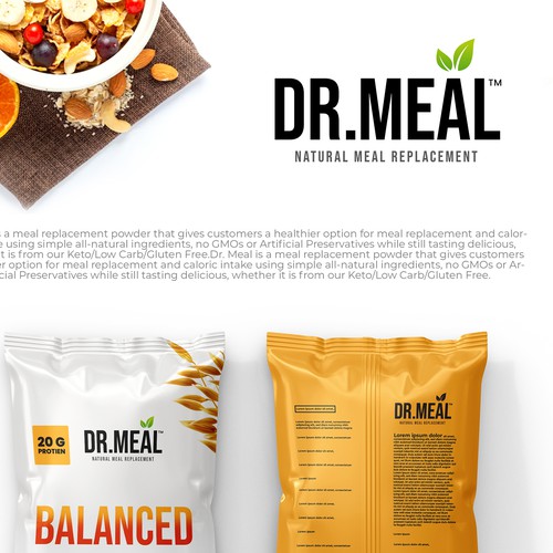 Meal Replacement Powder - Dr. Meal Logo Réalisé par Cubexon™