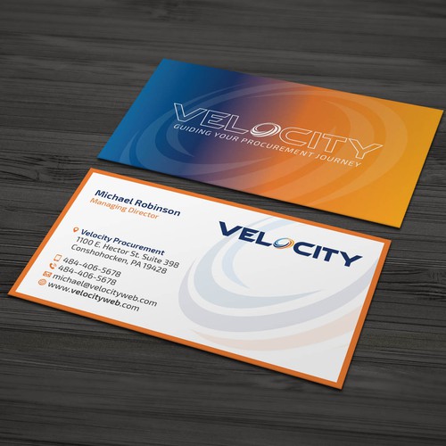 Velocity Procurement - Logo Rebranding - Business Card Design Design by Tcmenk
