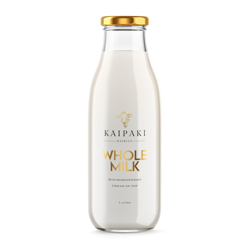 We need a premium milk bottle design for 1 litre glass botltes-ontwerp door Leoxgfx