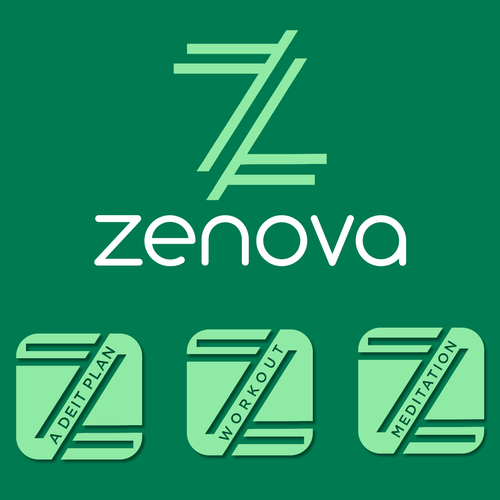 Zenova Logo: Revolutionary suite of health and wellness mobile apps Design by Kencono Wungu