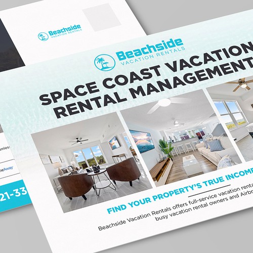 Design a Vacation Rental Management Postcard - Appeal to Property Owners Design by Alphabet ♥