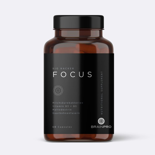 Design a product label for a bio hacker brand - Brain Pro Design by MKaufhold