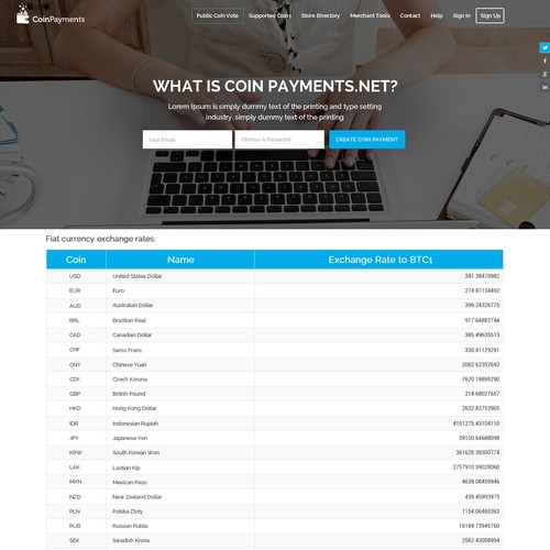Coinpayments.net Bootstrap 3-Compatible Deisgn Contest Design by KashiArts