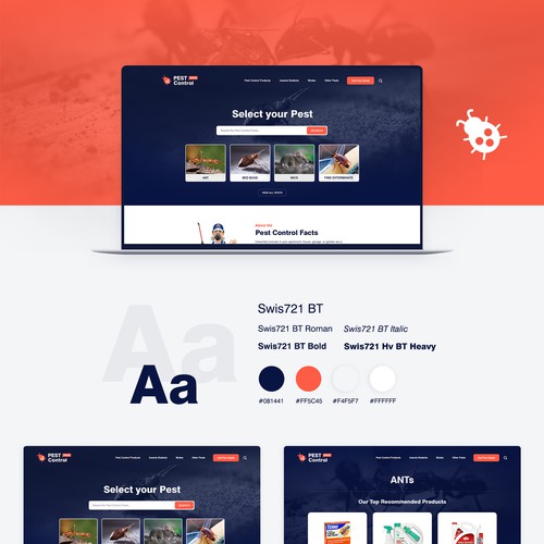 Exciting and fun web design for pest control website Design by Roche 2020