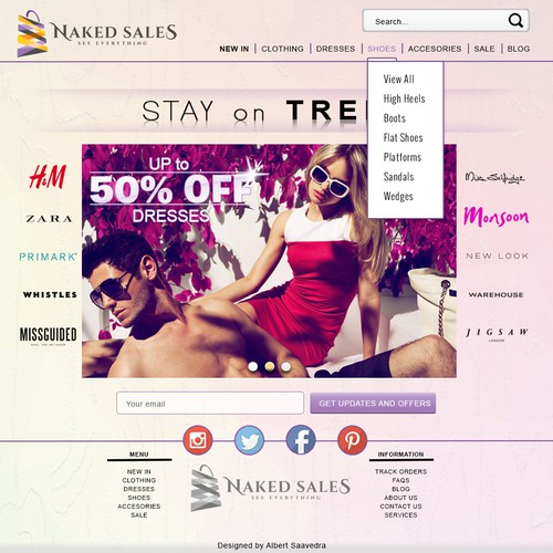 Create a captivating landing page promoting the biggest high street ...