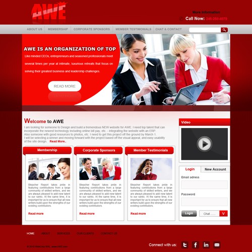 Create the next Web Page Design for AWE (The Association of Women Entrepreneurs & Executives) デザイン by wal_143