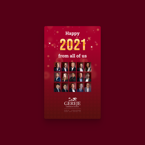 Happy new year card for GEREJE INVESTMENT BANK Design by Orovor