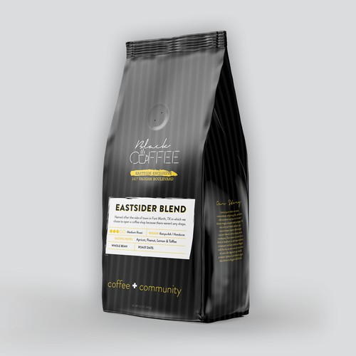 Black Coffee Bags Ontwerp door KimLathe