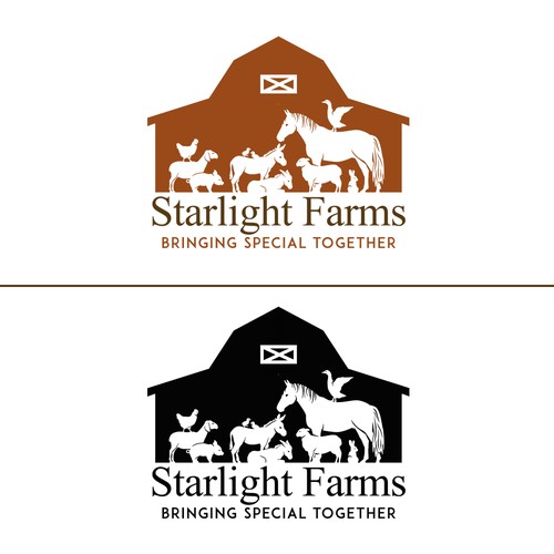 feel good farm/ animal logo for "special needs" children Design by Linduska