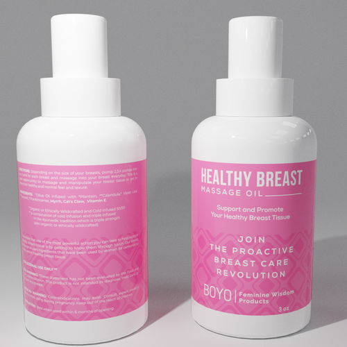 Diseño de design a classy, bold healthy breast massage oil label de babibola