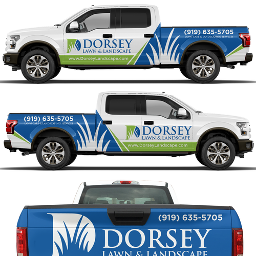 Lawn Care Truck Wrap Design - Ford F150 Crew Cab Design by theANUNGs