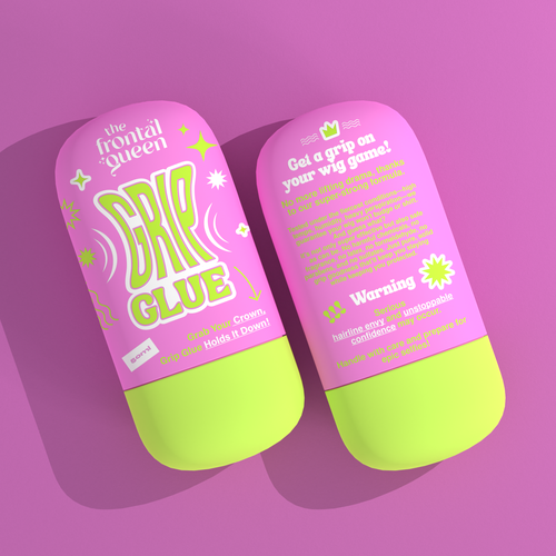 Design Wig Glue Product label  for a Viral Gen Z hair brand! Réalisé par ilonaGi