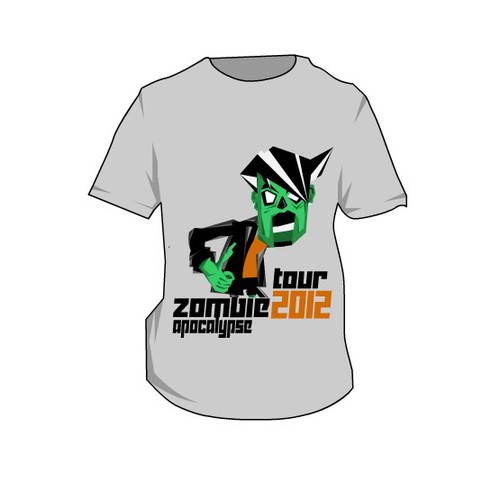 Zombie Apocalypse Tour T-Shirt for The News Junkie  Design by JustWira