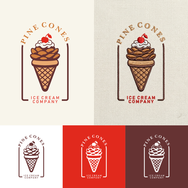Design by Yellow Quote titled "Pine Cones Ice Cream Logo"