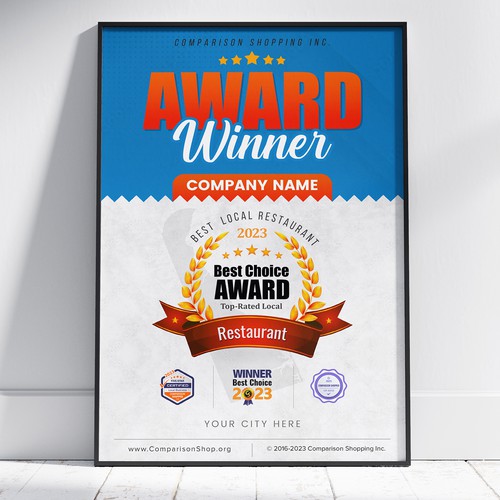 Design Poster For Award Winning Local Businesses por Monki D Loy