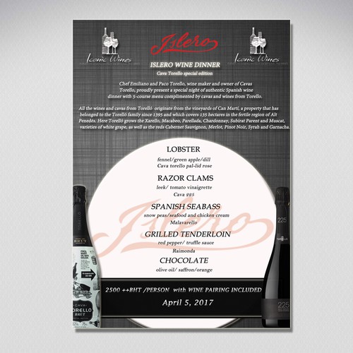 Tasting Menu Design Design by G.i design studio