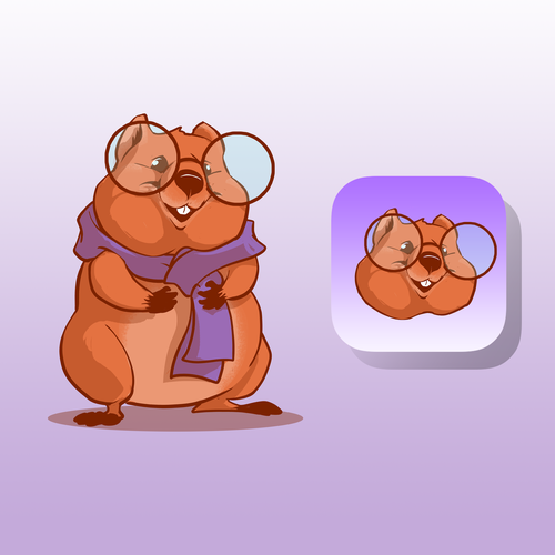 Quokka (the happiest animal in the world) mascot for AI powered wellness app Design by Graphic Beast