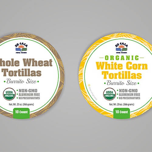 Create a new label for our natural tortillas Diseño de VEBO