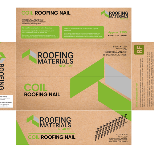 Completely new product package design for nails in the roofing industry. Design by SONUPARMAR