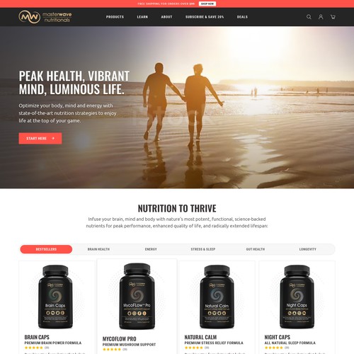 Design the "sexiest" and most powerful health supplements website on the planet Design by Sattvi Art