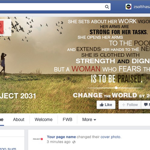 Create a Facebook Header design for PROJECT2031 Design réalisé par ArtisteXz