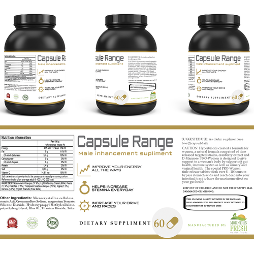 Capsule Bottle Label Design Design by Maverick_Design